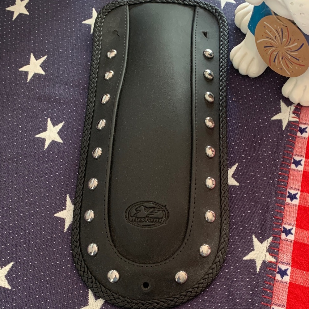 Black Leather chrome fender bib part 78026